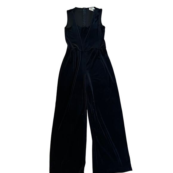 Caren Desiree Company CDC Jumpsuit Velvet SZ6 Sleeveless Zip Back Wide Leg - Picture 4 of 12